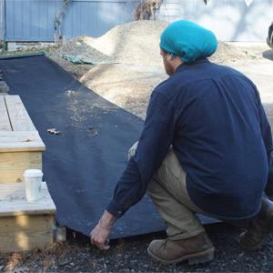 Estera del control de malas hierbas, cubierta de tierra, cama de flor, pajote, pavimentadoras, ribete, participaciones del jard&iacute;n, barrera de la mala hierba, paisaje 15