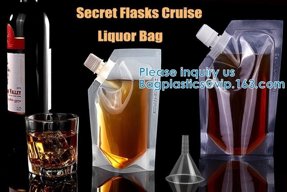 Bolsos del licor, bolsas de pie de la bebida, frasco ocultable del alcohol para las bebidas frías y calientes, reutilizable