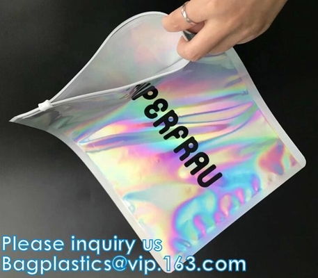 Bolso del Anti-olor, traje de baño que empaqueta, bolsos de envío de encargo, bolso Zip lockk de la diapositiva olográfica