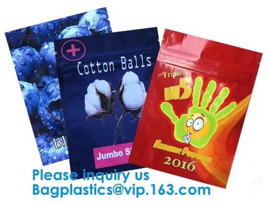 Bolsa Zip lockk que se puede volver a sellar, bolsos de Mylar, bolsos que se puede volver a sellar de la prueba del olor, bolso de la bolsa del papel de aluminio