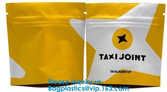 Logo Printed Mylar Bag de encargo, diverso bolso de la ventana del claro del color, bolsa de empaquetado Zip lockk de Mylar