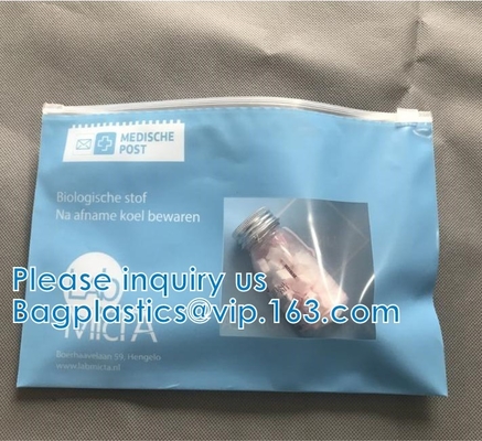 El bolso sellado resbalador, refrigeró el bolso, bolso sellado cremallera, bolsos de la píldora de la medicina, bolsos del pasaporte, bolsos del fichero de documento