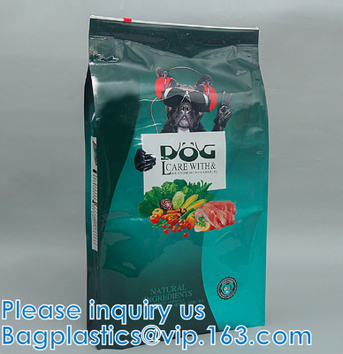 Logo Recycled Pouches de encargo, cremalleras de la diapositiva se cierra, embalaje del alimento para animales de la comida de perro de Mylar del escudete, bolsa inferior plana