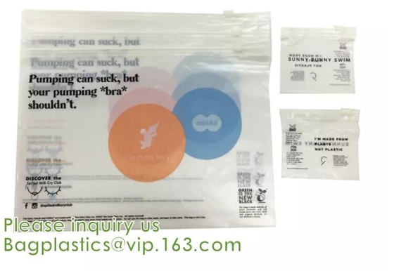 Los bolsos del paquete de la cachemira de la cremallera del PLA, ropa biodegradable, visten el empaquetado, reciclable, reutilizable