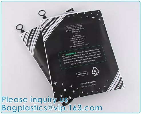 Los bolsos del paquete de la cachemira de la cremallera del PLA, ropa biodegradable, visten el empaquetado, reciclable, reutilizable