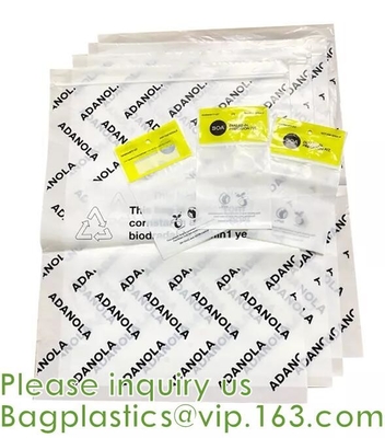 Los bolsos del paquete de la cachemira de la cremallera del PLA, ropa biodegradable, visten el empaquetado, reciclable, reutilizable