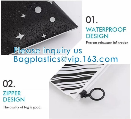 Los bolsos del paquete de la cachemira de la cremallera del PLA, ropa biodegradable, visten el empaquetado, reciclable, reutilizable