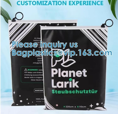 Los bolsos del paquete de la cachemira de la cremallera del PLA, ropa biodegradable, visten el empaquetado, reciclable, reutilizable