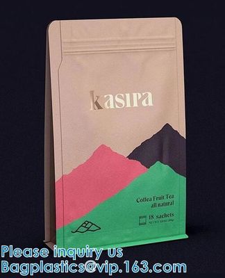 Bolsa del papel de Kraft, bolsos de la prueba del olor, prenda impermeable para el almacenamiento de la comida, Zip lockk resistente del cierre superior de cremallera, termosoldable