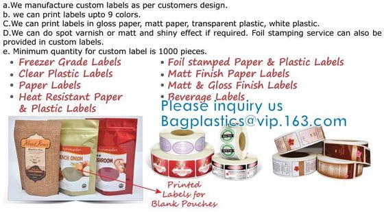 Bolsa del papel de Kraft, bolsos de la prueba del olor, prenda impermeable para el almacenamiento de la comida, Zip lockk resistente del cierre superior de cremallera, termosoldable