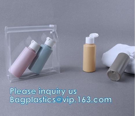 La bolsa transparente personalizada diaria portátil de la cremallera del Pvc del diseño empaqueta el bolso cosmético del embrague de cuero
