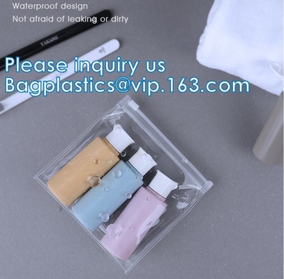 La bolsa transparente personalizada diaria portátil de la cremallera del Pvc del diseño empaqueta el bolso cosmético del embrague de cuero