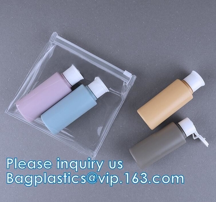 La bolsa transparente personalizada diaria portátil de la cremallera del Pvc del diseño empaqueta el bolso cosmético del embrague de cuero