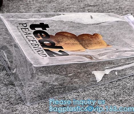 El PVC de encargo de Logo Printing heló la bolsa Zip lockk de la cremallera del resbalador del bolso del envase de plástico de la ropa del traje de baño