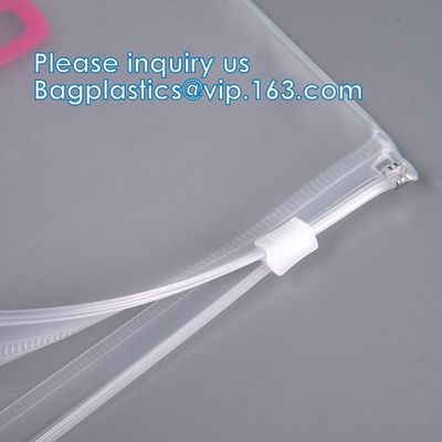 PVC EVA Swimwear Clothing Zip lockk Bag, bolso de empaquetado de Matte Frosted de la cremallera cosmética biodegradable del resbalador