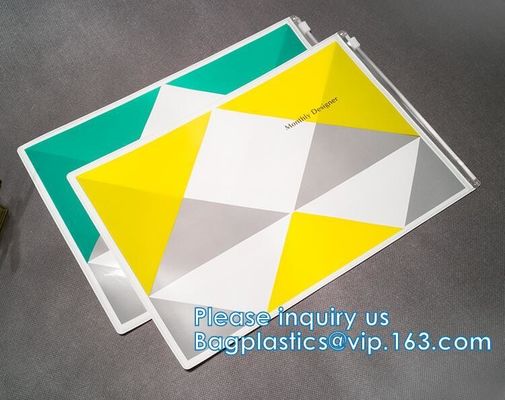 PVC EVA Swimwear Clothing Zip lockk Bag, bolso de empaquetado de Matte Frosted de la cremallera cosmética biodegradable del resbalador