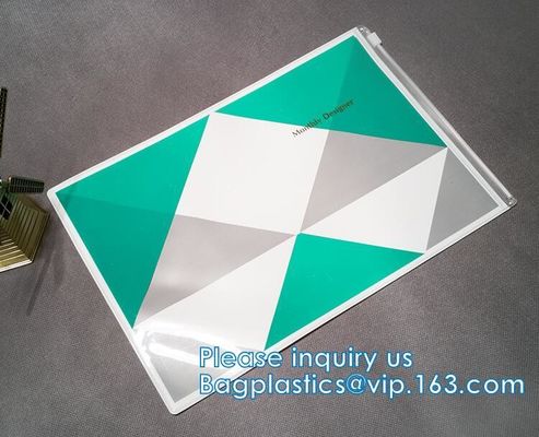 PVC EVA Swimwear Clothing Zip lockk Bag, bolso de empaquetado de Matte Frosted de la cremallera cosmética biodegradable del resbalador