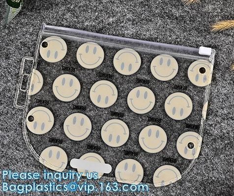 PVC EVA Swimwear Clothing Zip lockk Bag, bolso de empaquetado de Matte Frosted de la cremallera cosmética biodegradable del resbalador