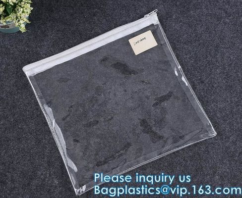 PVC EVA Swimwear Clothing Zip lockk Bag, bolso de empaquetado de Matte Frosted de la cremallera cosmética biodegradable del resbalador