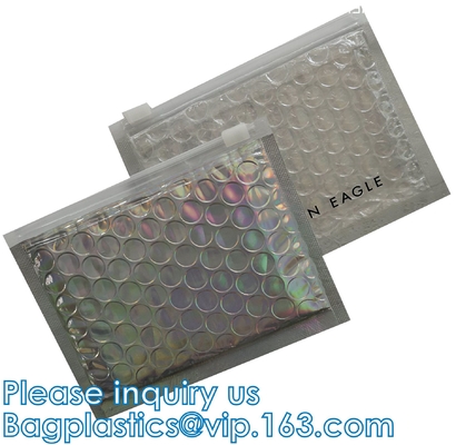 Embalaje cosmético del abrigo, bolsa Zip lockk de la burbuja, bolso de burbuja de la cremallera del resbalador, empaquetado modificado para requisitos particulares de la joyería