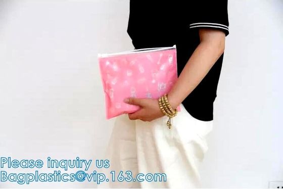 Bolso de burbuja Zip lockk del aire antichoque del resbalador, burbuja coloreada que empaqueta, bolsa de empaquetado de la cremallera cosmética del maquillaje