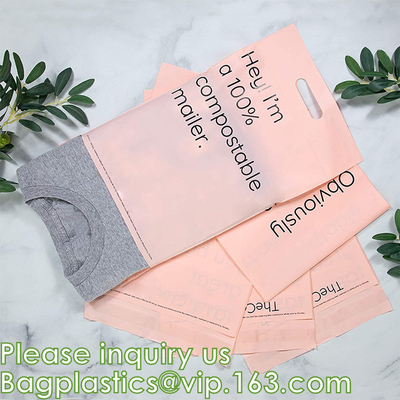 Anuncio publicitario biodegradable, paquete de envío abonable, cremallera del resbalador del almidón de maíz, PLA, PBAT, ropa de la ropa