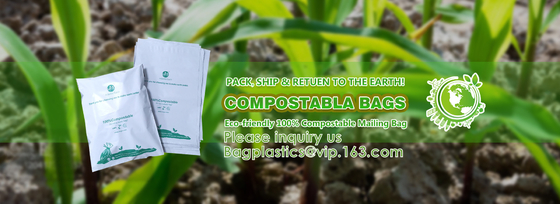 Bolsos de empaquetado expresos reciclables, anuncios publicitarios CompostableCourier, bolsos de envío autos-adhesivo de la burbuja