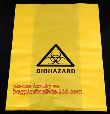 Bolsos del tratamiento del Biohazard, bolsos esterilizados, sacos de basura, sacos inútiles, bolso de los desechos peligrosos con los lazos