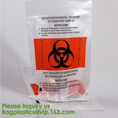 Bolsos que se puede volver a sellar reutilizables del espécimen del Biohazard, bolso de la muestra del laboratorio, bolsa Zip lockk, exterior del papeleo del bolsillo