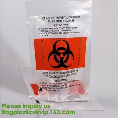 Bolsos que se puede volver a sellar reutilizables del espécimen del Biohazard, bolso de la muestra del laboratorio, bolsa Ziplock, exterior del papeleo del bolsillo