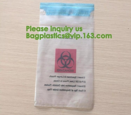 Bolsos que se puede volver a sellar reutilizables del espécimen del Biohazard, bolso de la muestra del laboratorio, bolsa Ziplock, exterior del papeleo del bolsillo