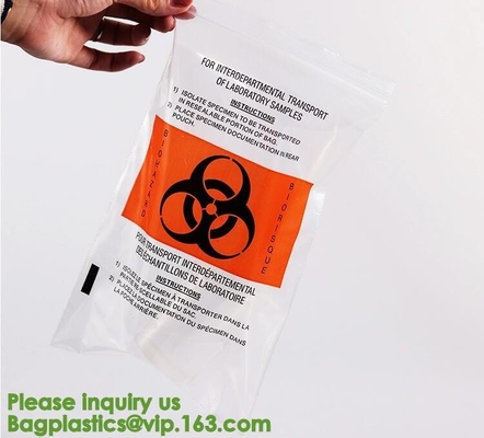 Bolsos que se puede volver a sellar reutilizables del espécimen del Biohazard, bolso de la muestra del laboratorio, bolsa Ziplock, exterior del papeleo del bolsillo