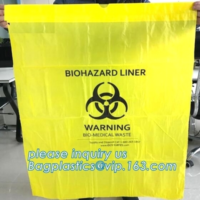 La eliminación de residuos del Biohazard empaqueta el lazo, capacidad del galón, bolsos de basura médicos, resistente de alta temperatura