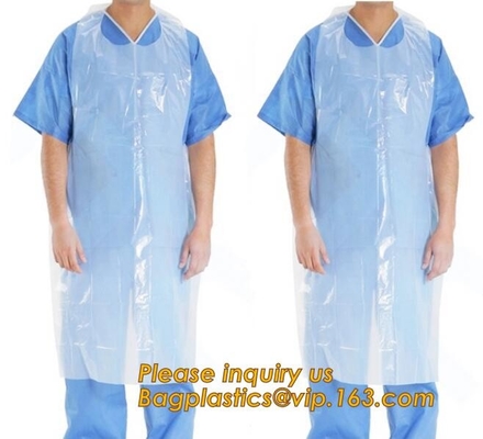 Delantal disponible protector médico, DELANTAL del CPE, con el lazo del pulgar, cocina, fuentes dentales, cocinero, atención sanitaria
