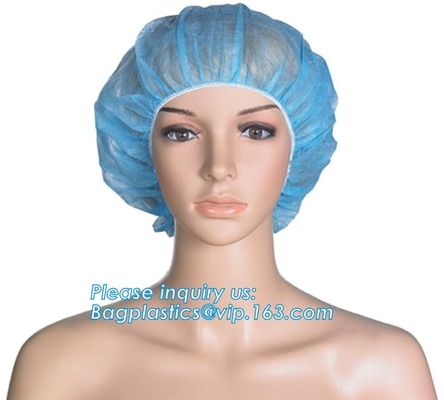 Cubiertas elásticos del casquillo, casquillos principales quirúrgicos disponibles médicos, toca Bouffant no tejida, CASQUILLO neto de la ENFERMERA de pelo