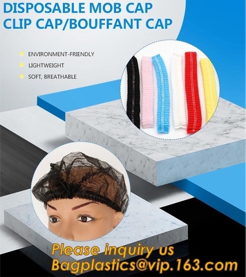Cubiertas elásticos del casquillo, casquillos principales quirúrgicos disponibles médicos, toca Bouffant no tejida, CASQUILLO neto de la ENFERMERA de pelo