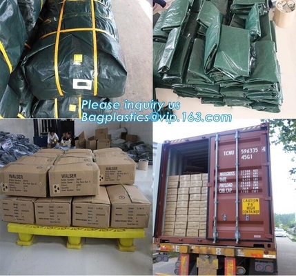 Bolsos inútiles tejidos PE verdes del césped de la capacidad grande del jardín de la prenda impermeable al aire libre del galón, bolsos reutilizables de los restos de jardinería
