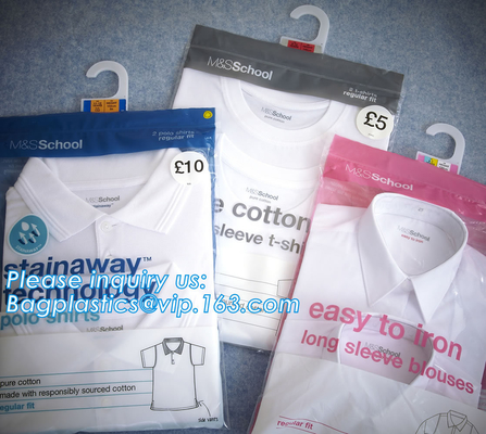 BOLSAS CON COLGADOR PARA EMBALAJE DE PRENDAS, BOLSAS CON GANCHO, BOLSAS PARA ROPA, BOLSOS CON CIERRE DE BOTONES, BOLSOS CON CORDÓN EVA FROST