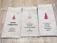 Sacos de yute natural de arpillera con cordón, bolsa de dulces para joyería, bolsas de regalo para recuerdo de fiesta de boda de Navidad