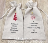 Sacos de yute natural de arpillera con cordón, bolsa de dulces para joyería, bolsas de regalo para recuerdo de fiesta de boda de Navidad