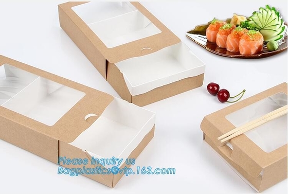 Caja de los tallarines, embalaje disponible de la ensalada, fiambrera de papel de Kraft, fiambrera de papel de encargo disponible de Kraft