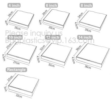 La caja de encargo de papel de embalaje de la pizza acanalada con diverso tamaño, recicla la fiambrera simple de papel del paquete de la pizza
