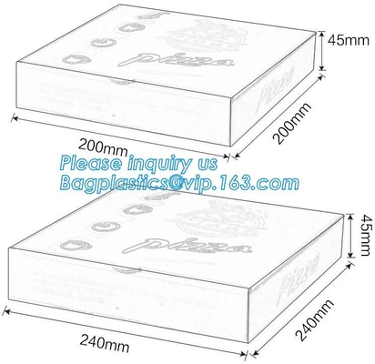 La caja de encargo de papel de embalaje de la pizza acanalada con diverso tamaño, recicla la fiambrera simple de papel del paquete de la pizza