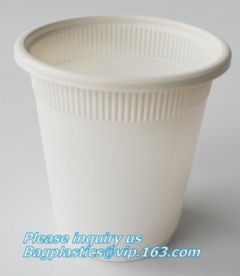 Tazas de café biodegradables amistosas abonablees del bagazo de la taza 8/12oz Eco de la caña de azúcar, pulpa del bagazo de la caña de azúcar
