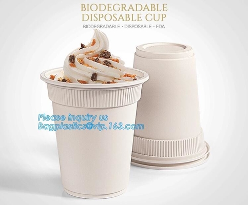 Tazas de café biodegradables amistosas abonablees del bagazo de la taza 8/12oz Eco de la caña de azúcar, pulpa del bagazo de la caña de azúcar