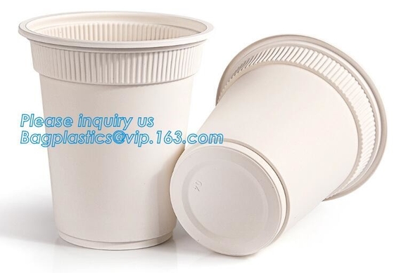 Tazas de café biodegradables amistosas abonablees del bagazo de la taza 8/12oz Eco de la caña de azúcar, pulpa del bagazo de la caña de azúcar