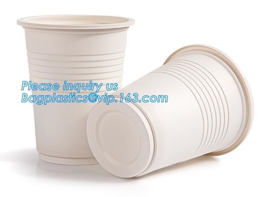 Tazas de café biodegradables amistosas abonablees del bagazo de la taza 8/12oz Eco de la caña de azúcar, pulpa del bagazo de la caña de azúcar