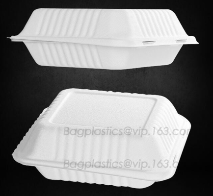 La cubierta abonable saca los envases de comida, bagazo disponible natural, respetuoso del medio ambiente, Sugar Cane Fibers