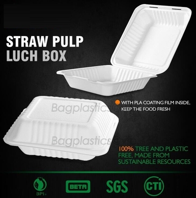 La cubierta abonable saca los envases de comida, bagazo disponible natural, respetuoso del medio ambiente, Sugar Cane Fibers
