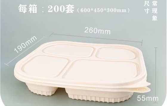 Llévese los alimentos de preparación rápida, caja de embalaje del compartimiento, envases, almidón biodegradable, caja ambiental de la comida del almuerzo